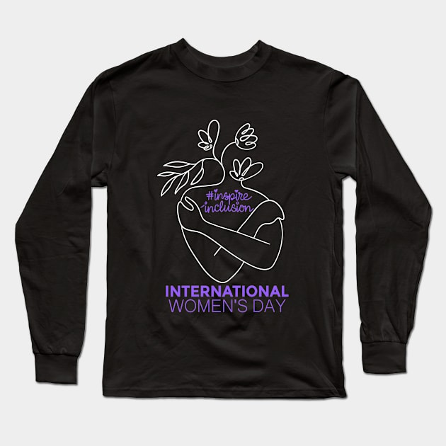 Count Her Inspire Inclusion Women's International Day 2024 Long Sleeve T-Shirt by AimArtStudio